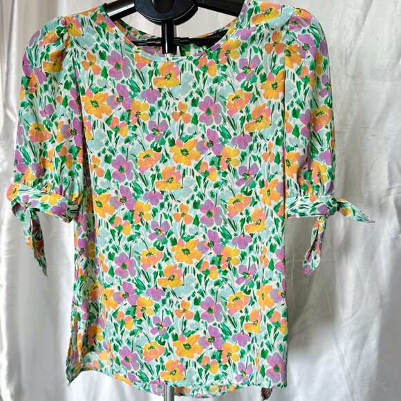 Banana Republic | Floral Puff-Sleeve Blouse | Size XS - Picture 5 of 6